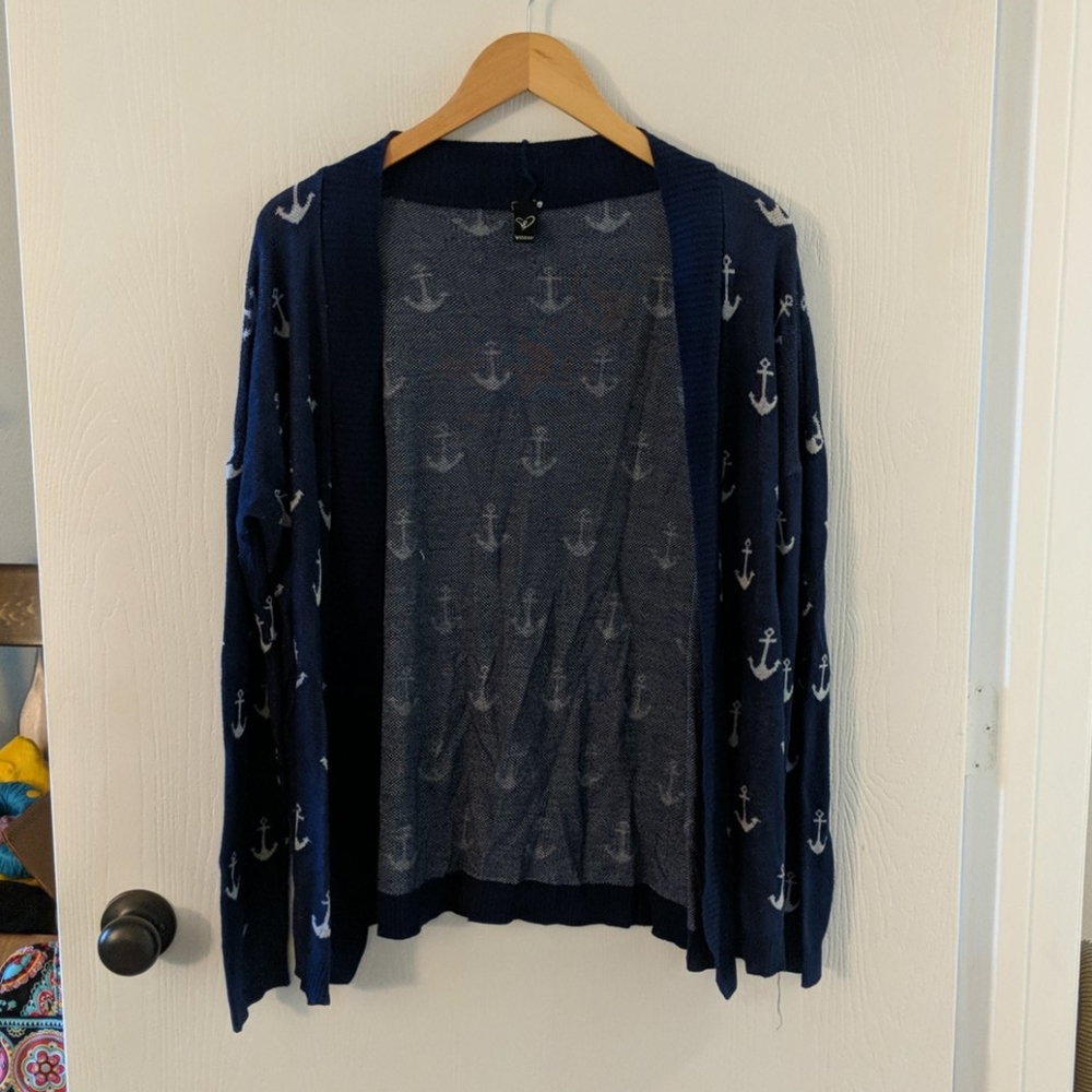 Anchor print cardigan